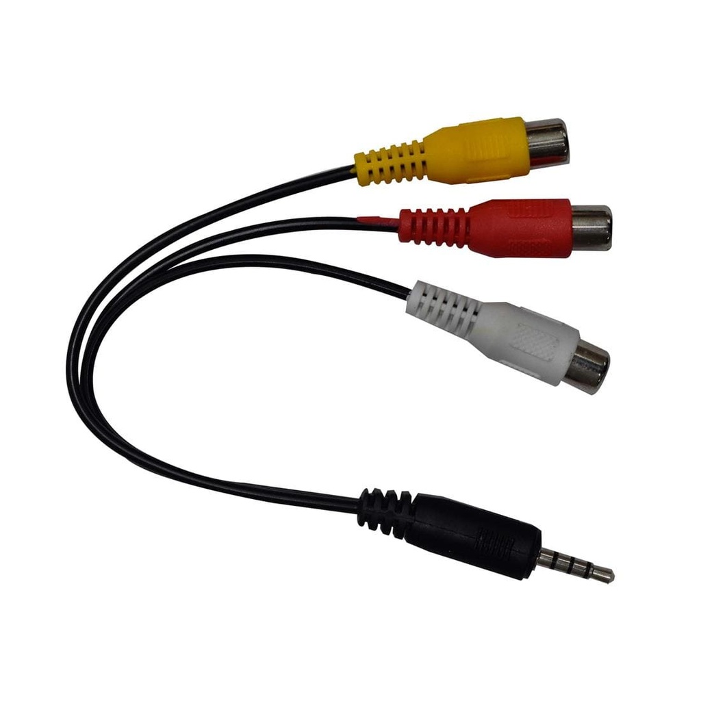 CABLE AUXILIAR DE AUDIO/VIDEO DE 3.5 A 3 RCA CORTO CA-353AV