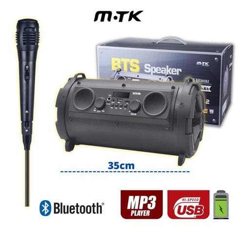 PARLANTE BLUETOOTH MTK K3462 NEGRO C/MICROFONO