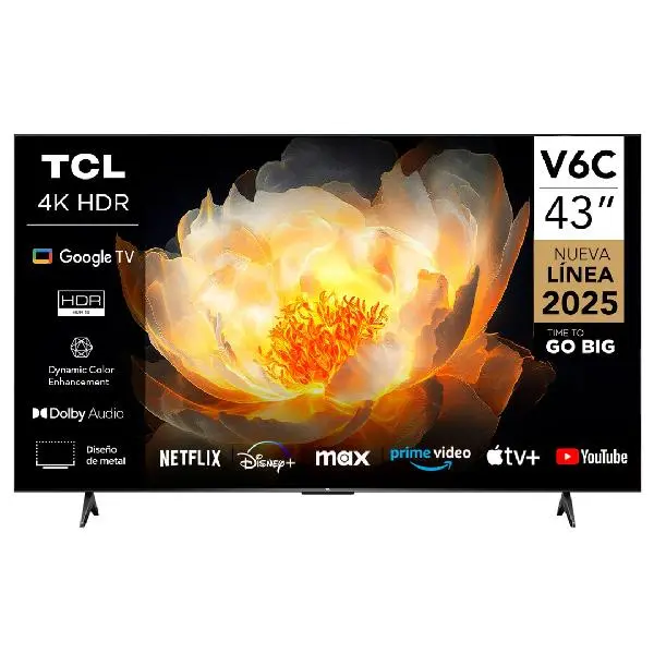 Televisor led TCL smart tv 43" google tv 4k hdr 43v6c cbu