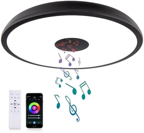 LAMPARA LED TECHO CON MUSICA/LUCES RGB 265V 60W INCLUYE CONTROL REMOTO-PARLANTE BLUETOOTH HO-60