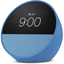 Amazon echo spot (2024 release) smart alarm clock/vibrant sound+alexa blue