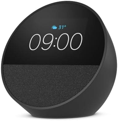 Amazon echo spot (2024 release) smart alarm clock/vibrant sound+alexa black