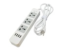 REGLETA  3 TOMAS/4USB BLANCO 1.8MTS EV-3R4U-WH