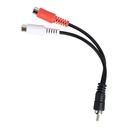 CABLE CORTO DE AUDIO 2RCA MACHO A 3.5MM HEMBRA