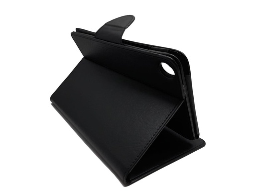 [025002004PLUZ709CASENEG] ESTUCHE TABLETA OPTIMAX 7" CUERO NEGRO TIPO AGENDA/STAND