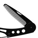 PEINE PARA BARBA/BIGOTE PLEGABLE DE ACERO INOXIDABLE ANTIESTATICO NEGRO 16CM BJ-21