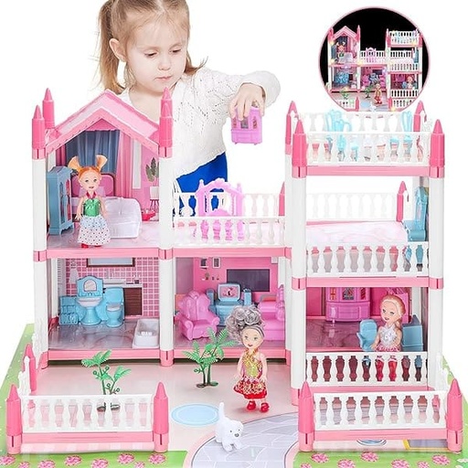 [039004VARJU13] CASA DYI PARA MUÑECA ENSAMBLADA A MANO PARA NIÑAS 129 PCS 30X22X6CM JU-13