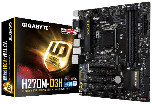 [014006014GYGH270MD3H] MAINBOARD GIGABYTE H270M-D3H 7MA GEN /RAID/4DDR4/HDMI//AUDIO