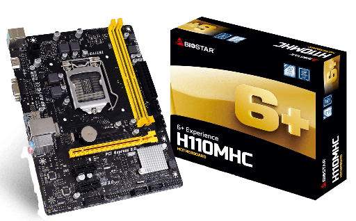 [014006014BIOH110MHC] MAINBOARD BIOSTAR  H110MHC DDR4 LGA 1151/GBE/LAN/6GEN/USB 3.0