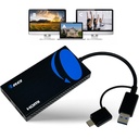 HDMI Splitter Pantalla Extendida para Monitor Doble Adaptador USB A y USB C (24LN-17) Negro