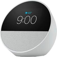 [006005AMZECHOSPOTBLA] Amazon echo spot (2024 release) smart alarm clock/vibrant sound+alexa white