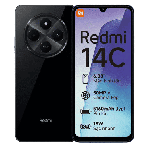 [008003002XIA2409BRN2CLPJ8GBNEG] Telefono Xiaomi Redmi 14C Payjoy 2409BRN2CL DS 16gb(8gb+8gb)+256gb midnight black